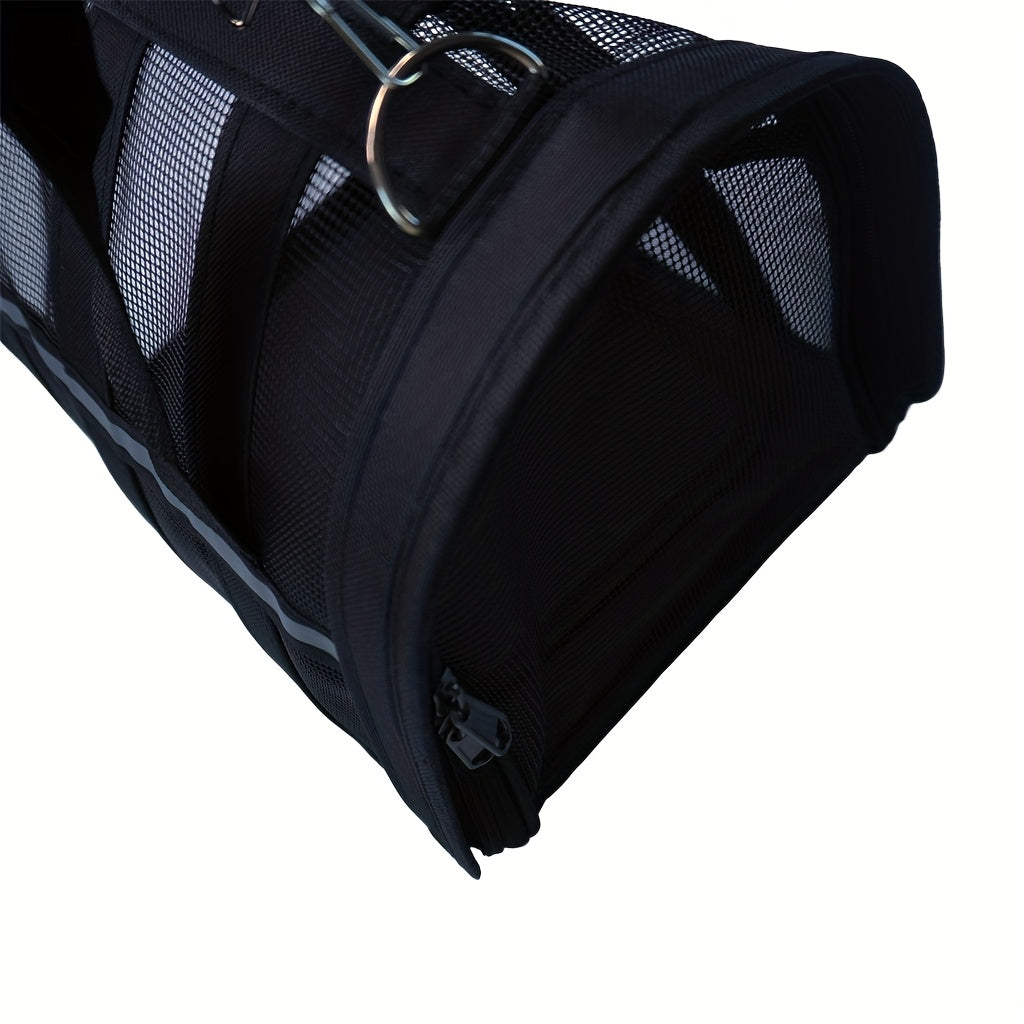 Bolsa de Transporte Dobrável para Pets – Com Zíper de Segurança | Malha Respirável | Gatos e Cães