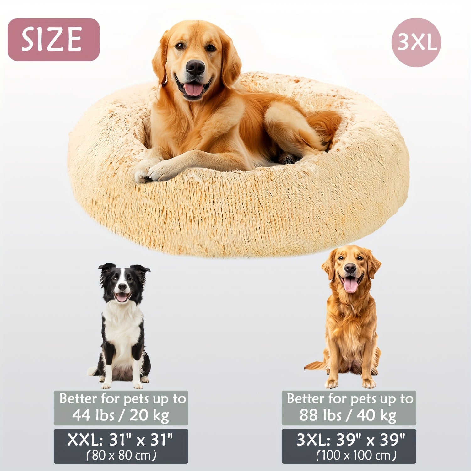 Soft Plush Round Pet Bed – Cama Macia e Aconchegante para Cães e Gatos | Ideal para Outono e Inverno