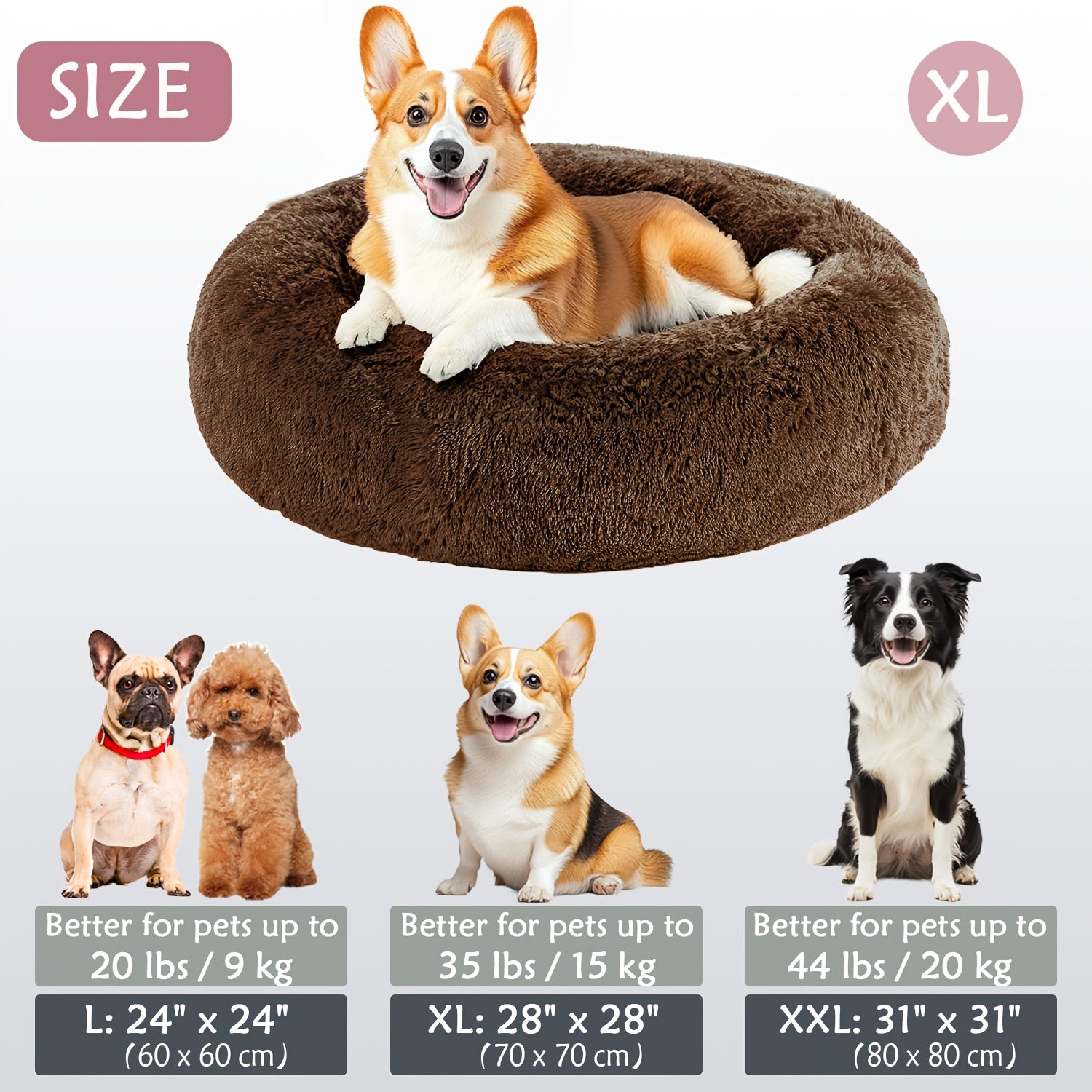 Soft Plush Round Pet Bed – Cama Macia e Aconchegante para Cães e Gatos | Ideal para Outono e Inverno