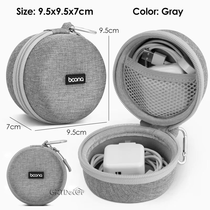 Bolsa de Armazenamento EVA Dupla – Organizador de Cabos, Fones, Carregadores e Acessórios Eletrônicos
