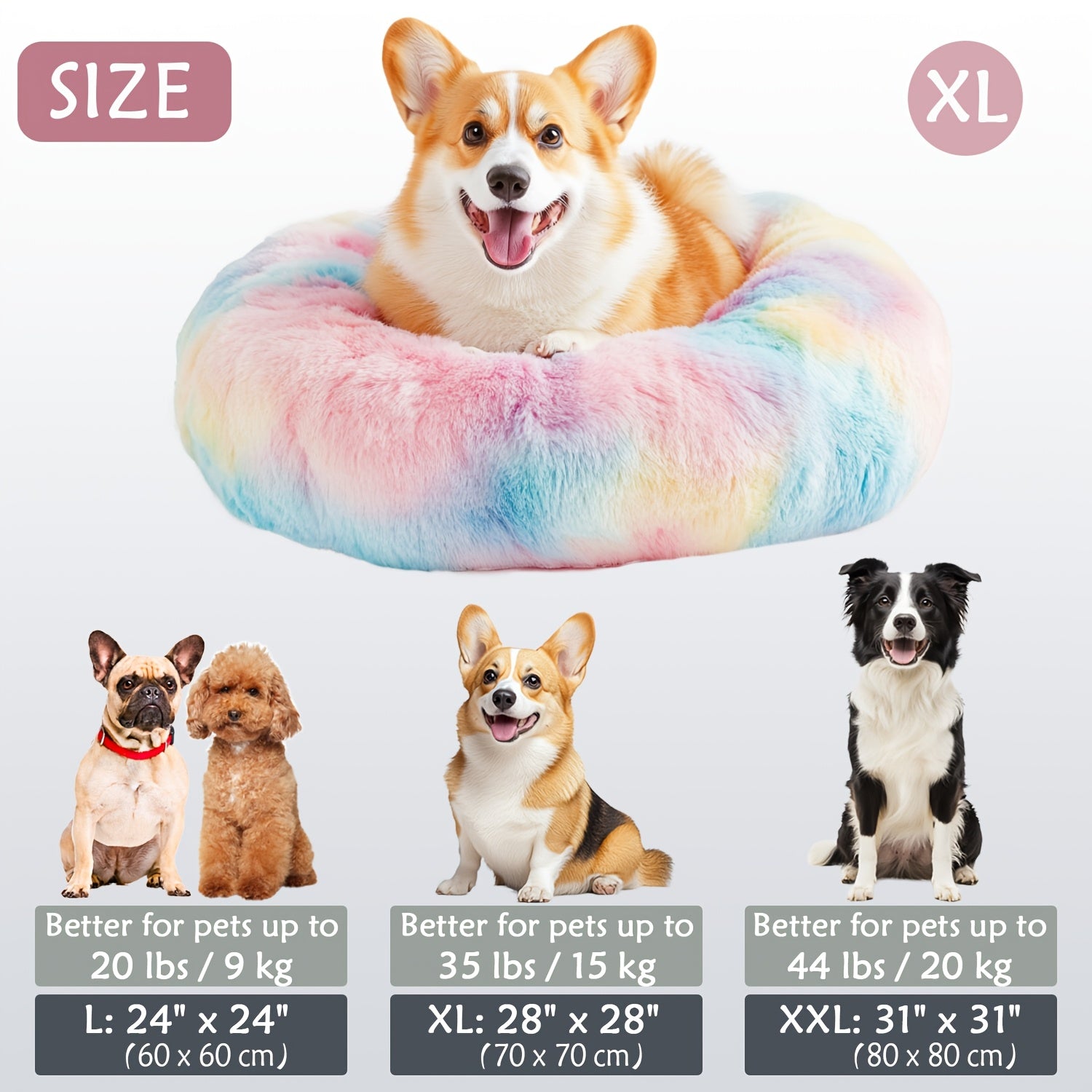 Soft Plush Round Pet Bed – Cama Macia e Aconchegante para Cães e Gatos | Ideal para Outono e Inverno