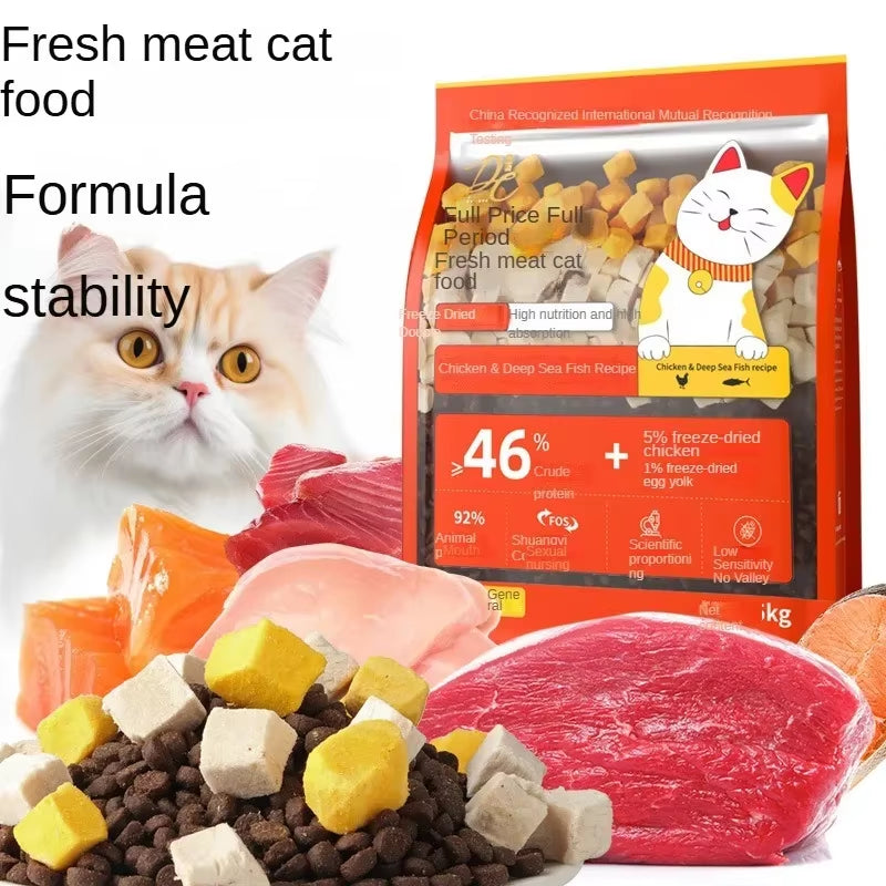 Ração Liofilizada Grain-Free para Gatos – Rica em Proteína, Carne Fresca, Probióticos e Nutrição Completa