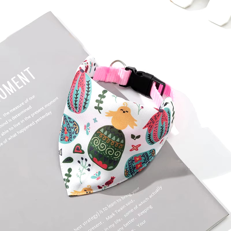 Adjustable Dog Bandanas – Lenço de Algodão Xadrez para Cães e Gatos | Lavável, Confortável e Estiloso 🎀