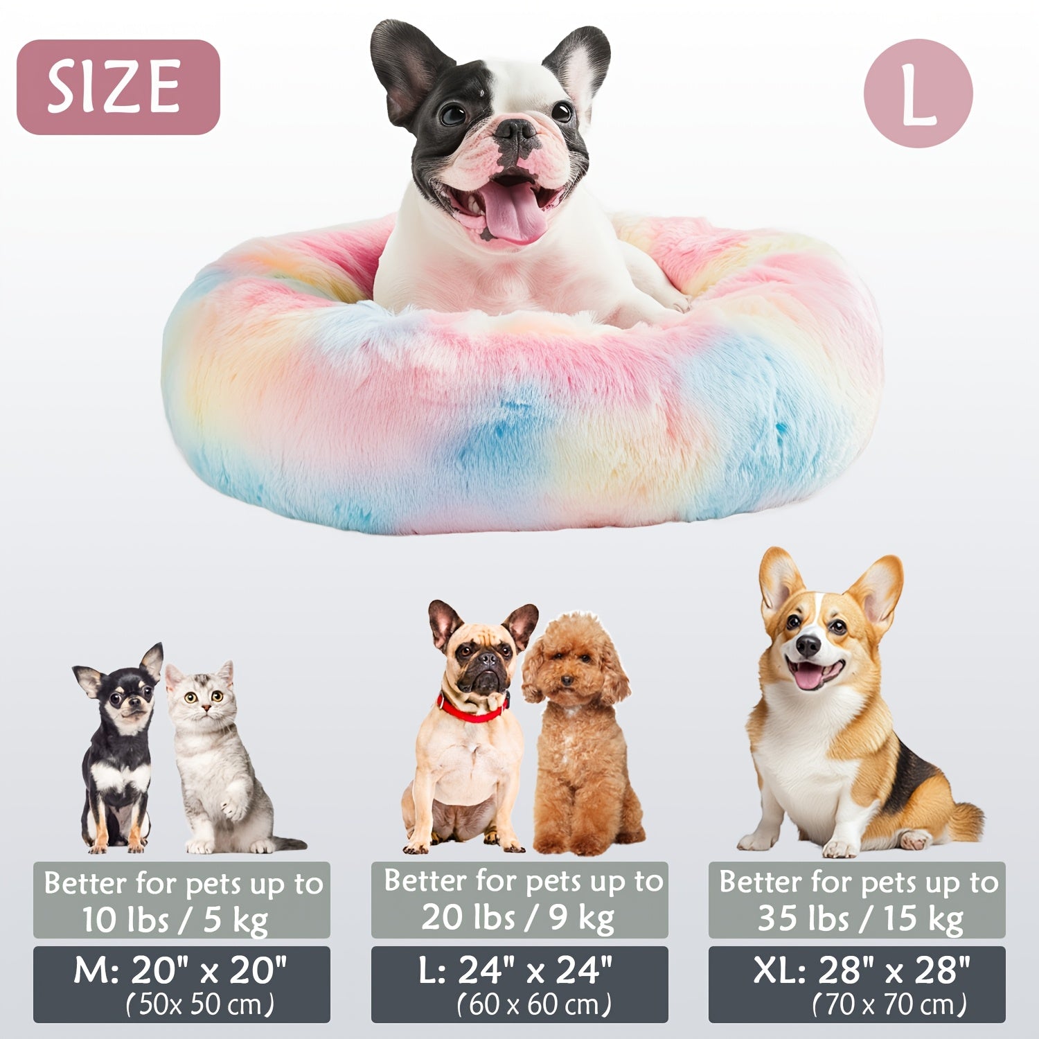 Soft Plush Round Pet Bed – Cama Macia e Aconchegante para Cães e Gatos | Ideal para Outono e Inverno