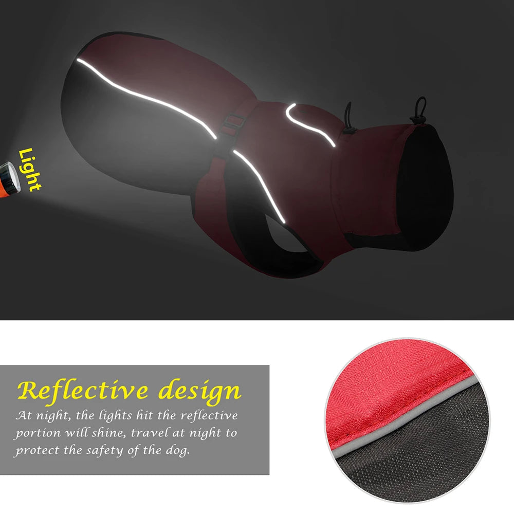 Casaco Impermeável para Cães Grandes – Jaqueta Quentinha e Refletiva para Chuva | Tamanhos XL a 6XL, Bulldog Francês e Raças Médias/Grandes