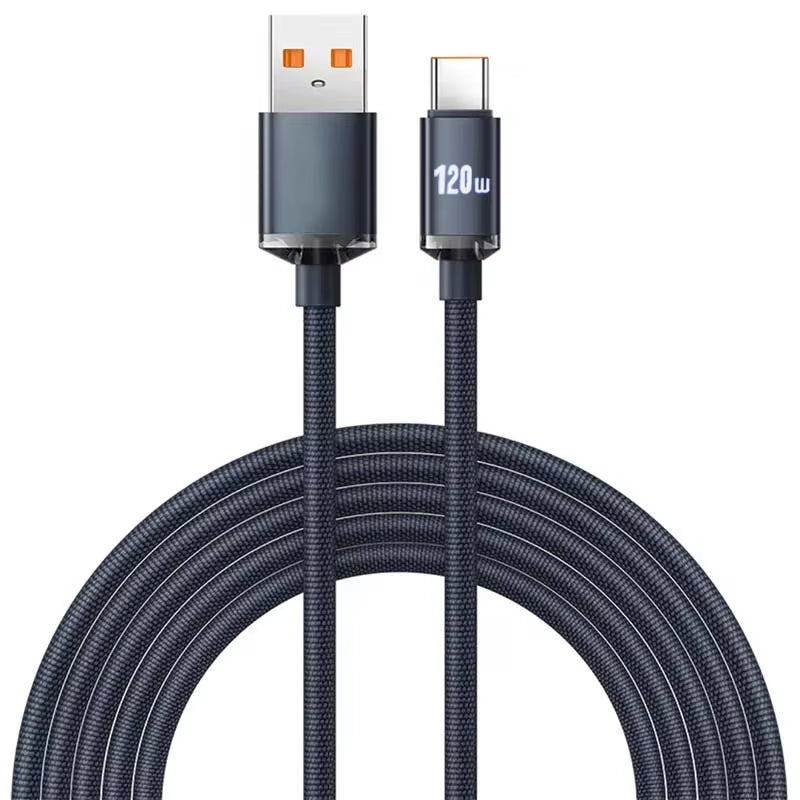 Cabo USB-C 120W / 6A – Super Fast Charging para Samsung, Realme, Xiaomi, Huawei