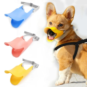 Focinheira Silicone Formato Pato para Cachorros – Anti Mordida, Anti Latido com Ajuste Seguro