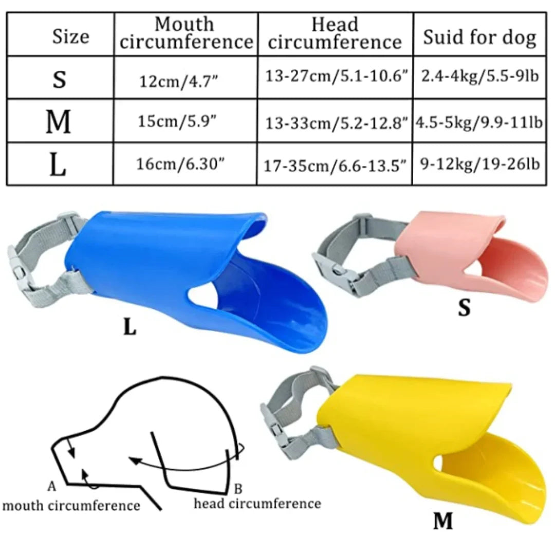 Focinheira Silicone Formato Pato para Cachorros – Anti Mordida, Anti Latido com Ajuste Seguro