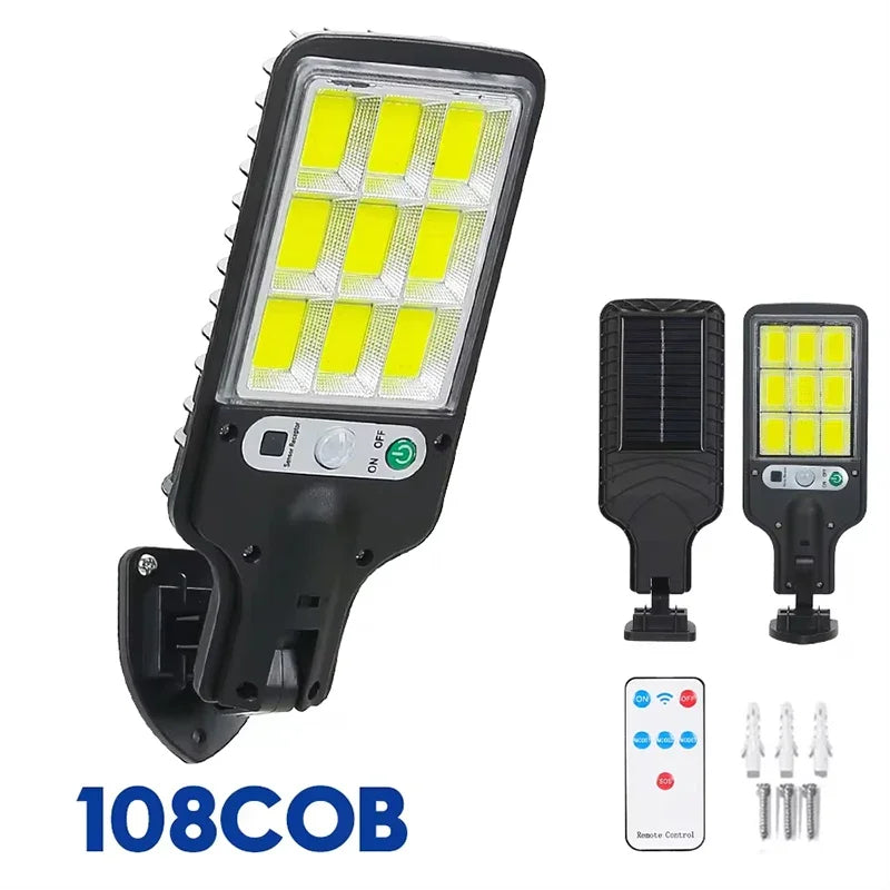 🌞 Luminária Solar Externa 15000LM – Sensor de Movimento, IP65 à Prova d’Água, Iluminação para Jardim, Rua e Parede até 500㎡