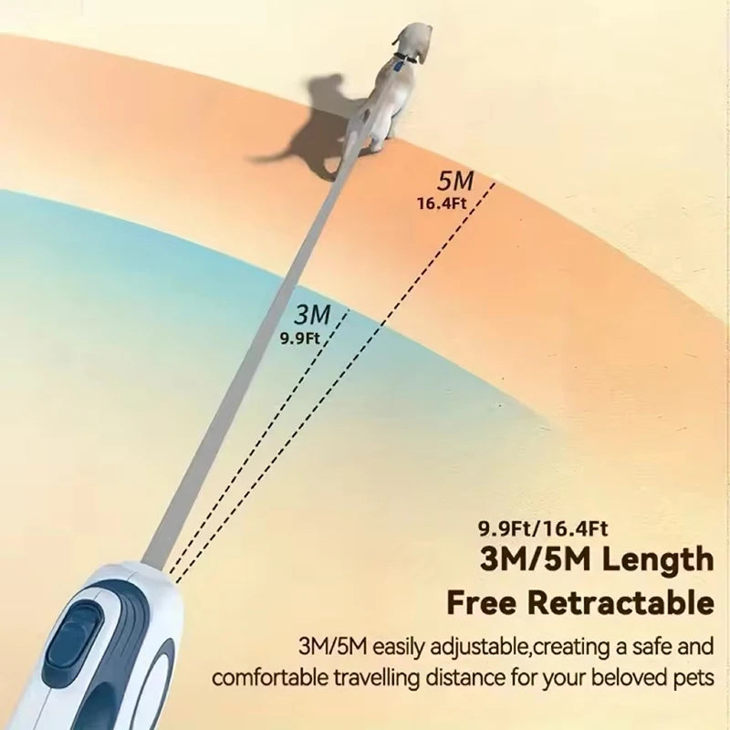 Guia Retrátil Automática para Cães e Gatos – Corda Extensível para Passeios, Viagens e Caminhadas