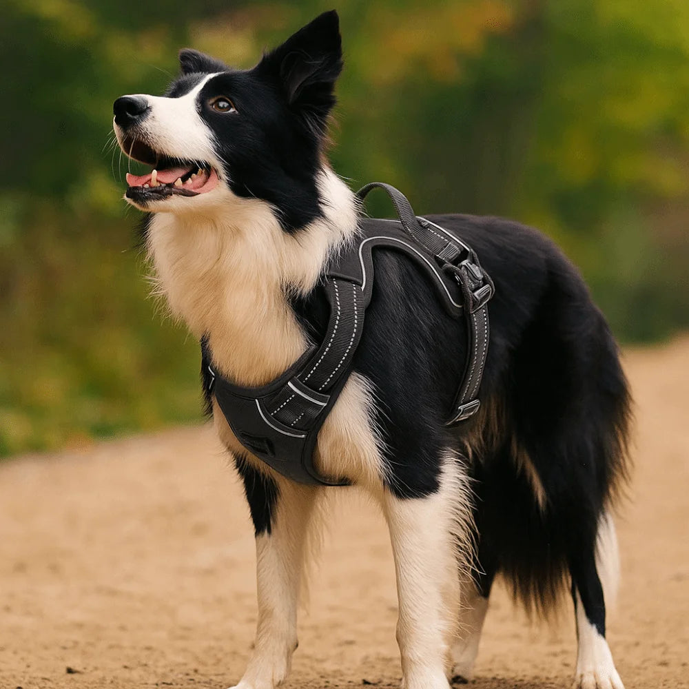 Peitoral Ajustável Refletivo para Cães – Arnês Confortável com Acolchoamento Macio | Seguro, Resistente e Ideal para Passeios