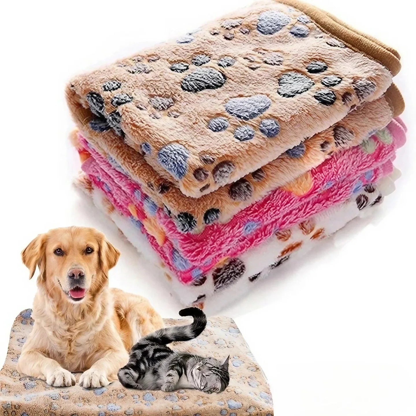 Cobertor Macio e Fofo para Pets – Estampas Divertidas | Conforto e Calor para Gatos e Cães