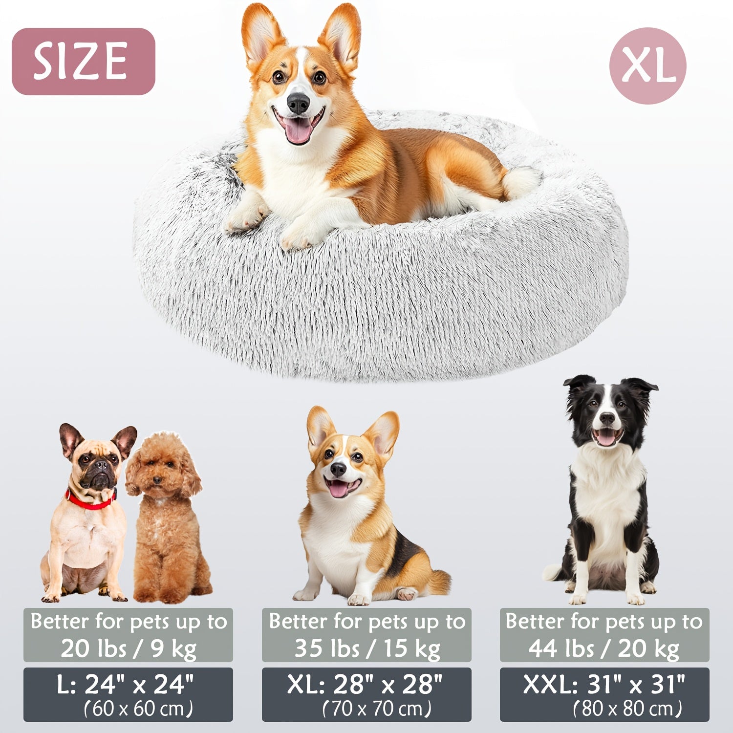 Soft Plush Round Pet Bed – Cama Macia e Aconchegante para Cães e Gatos | Ideal para Outono e Inverno