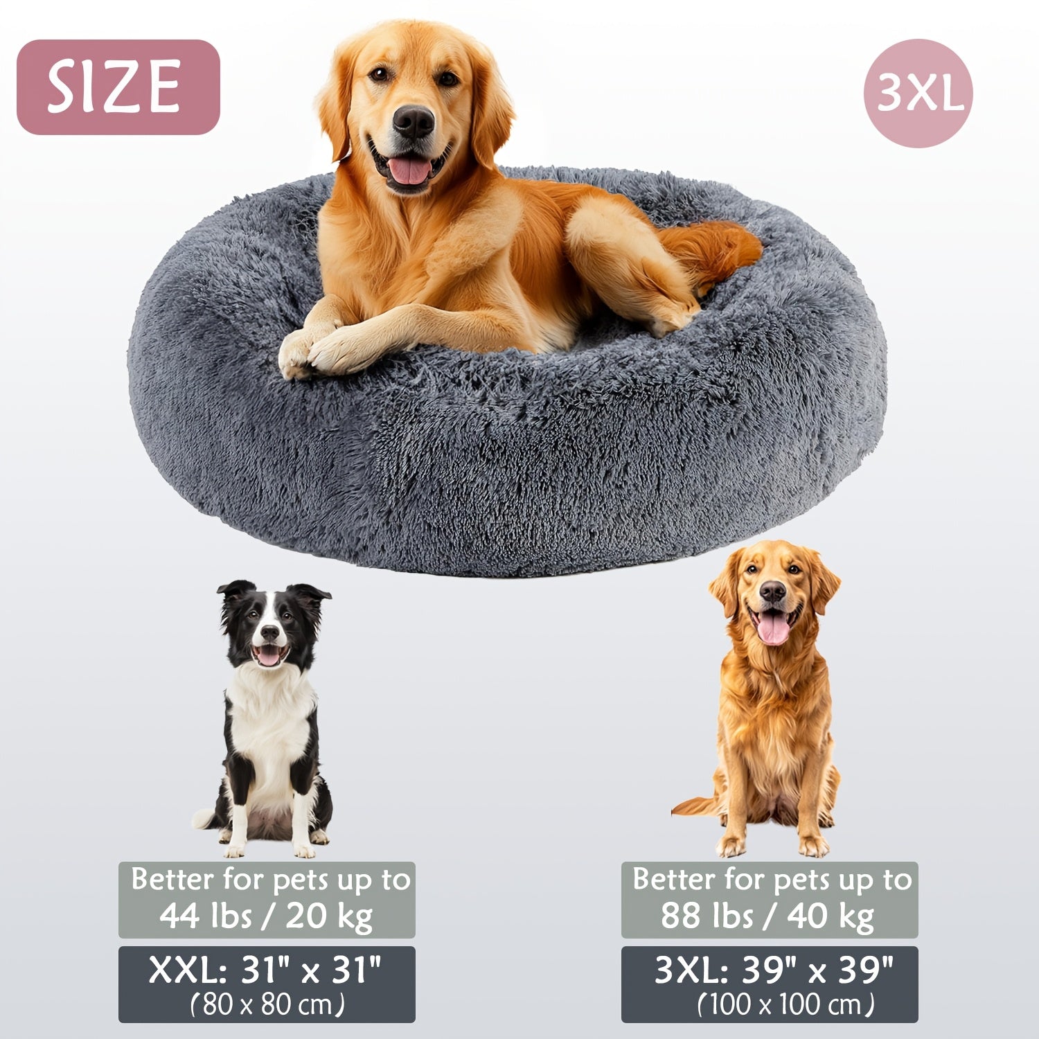 Soft Plush Round Pet Bed – Cama Macia e Aconchegante para Cães e Gatos | Ideal para Outono e Inverno