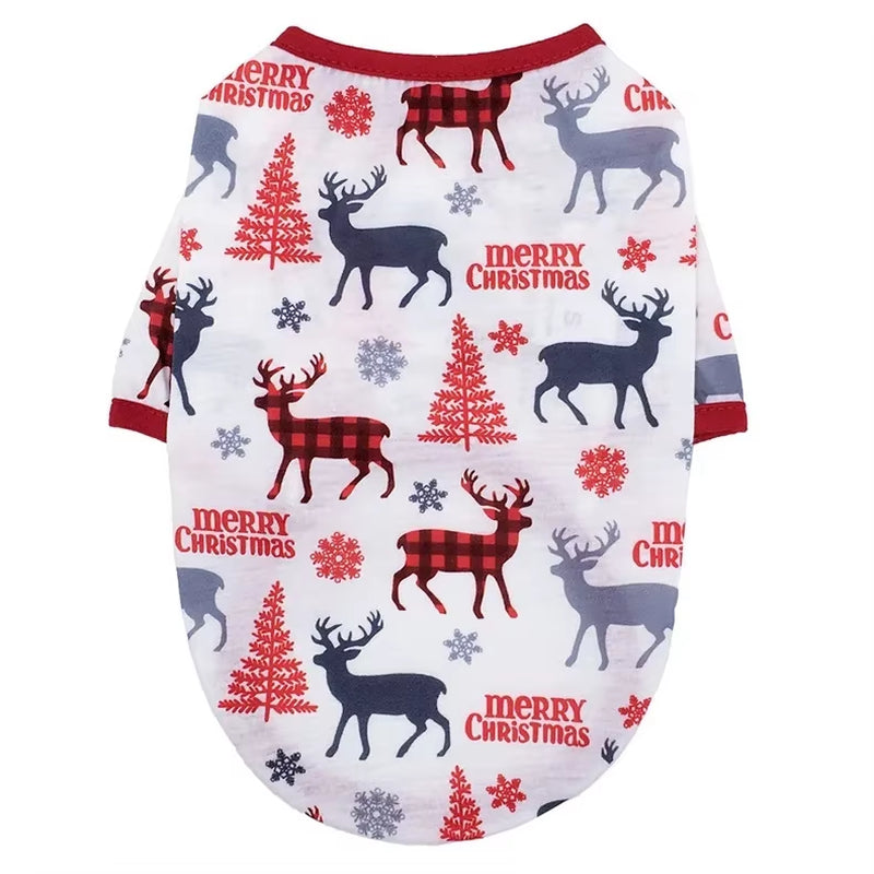 Camiseta Natalina para Pets – Roupinha Macia com Estampa de Boneco de Neve | Fantasia de Natal para Cães e Gatos Pequenos