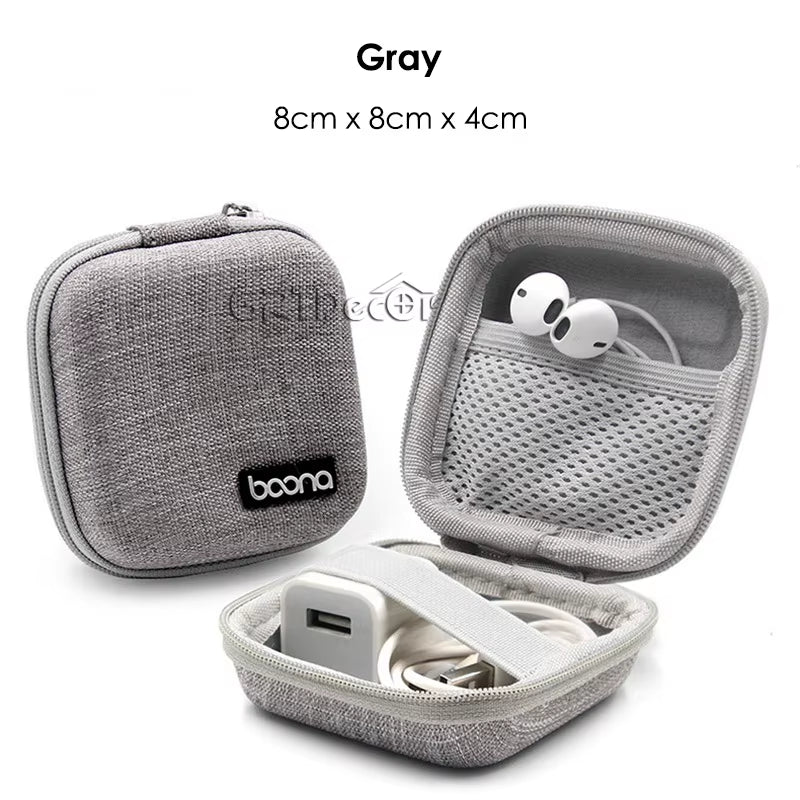 Bolsa de Armazenamento EVA Dupla – Organizador de Cabos, Fones, Carregadores e Acessórios Eletrônicos
