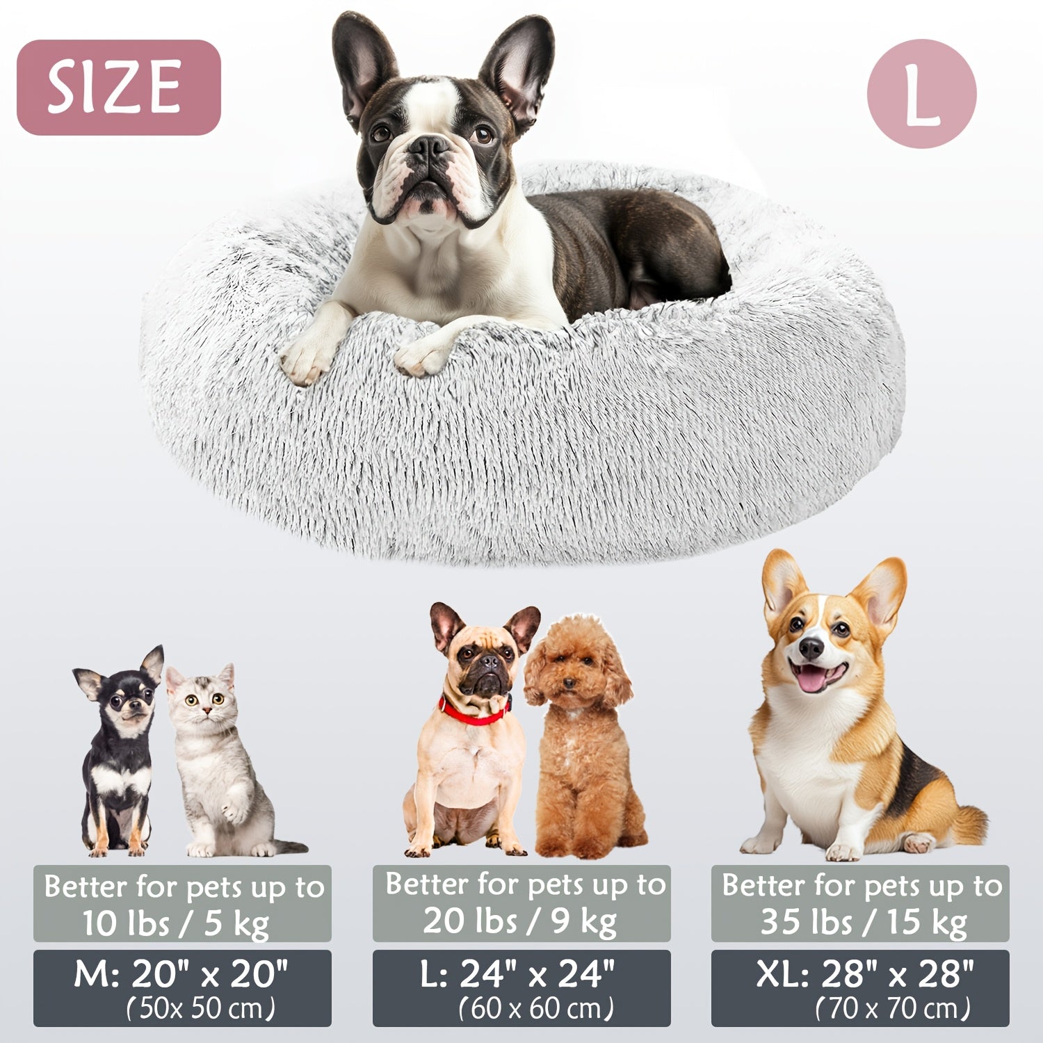 Soft Plush Round Pet Bed – Cama Macia e Aconchegante para Cães e Gatos | Ideal para Outono e Inverno
