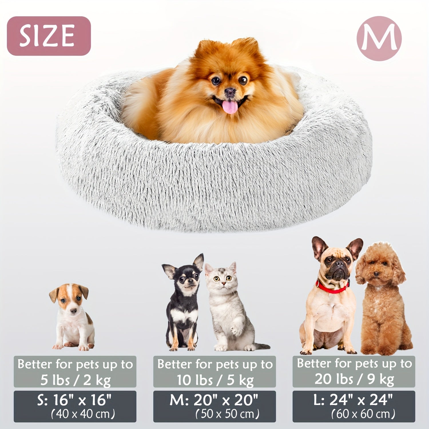 Soft Plush Round Pet Bed – Cama Macia e Aconchegante para Cães e Gatos | Ideal para Outono e Inverno