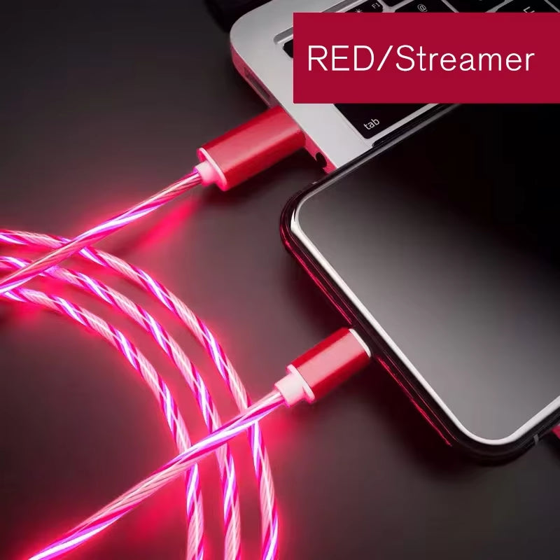 Cabo USB-C 3A com Luz LED – Carregamento Rápido e Transferência de Dados para Samsung, Huawei