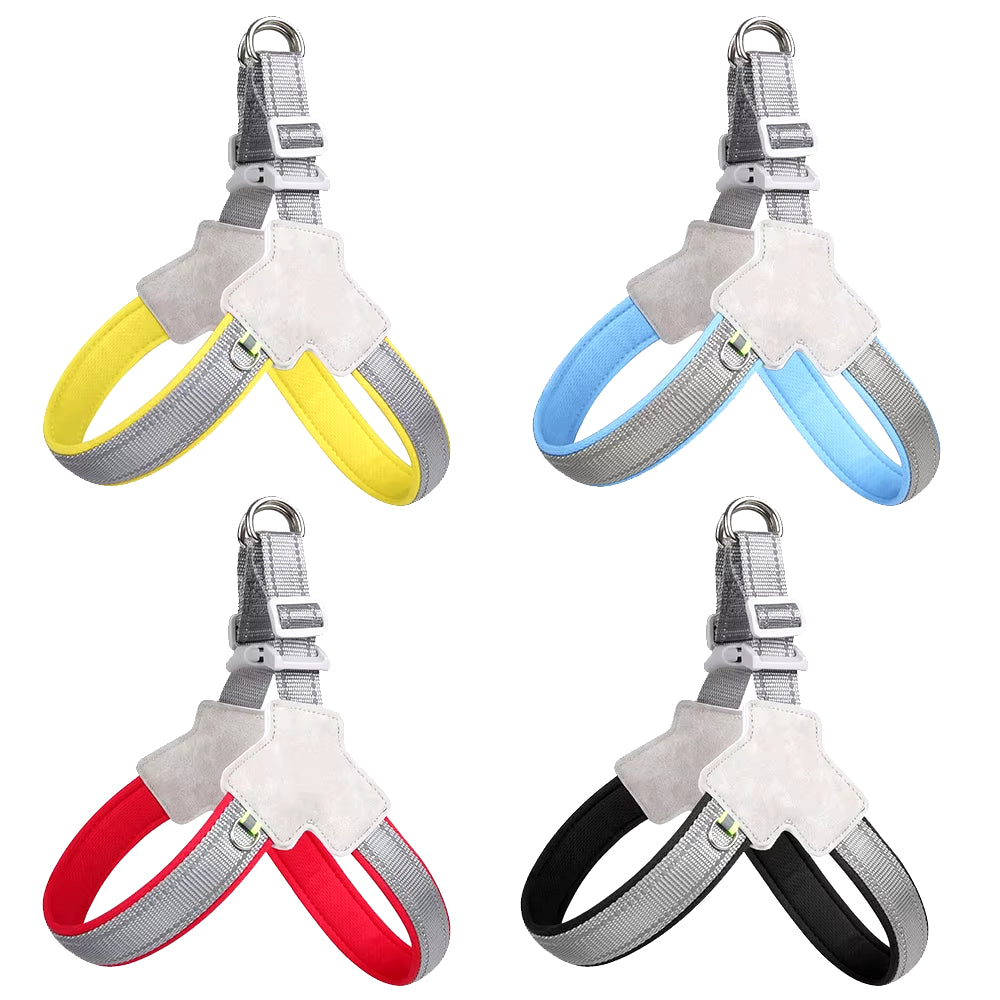 Peitoral Refletivo Anti-Puxões – Ajustável para Cães e Gatos Pequenos e Médios | Colete Seguro para Pug, Chihuahua e Bulldog