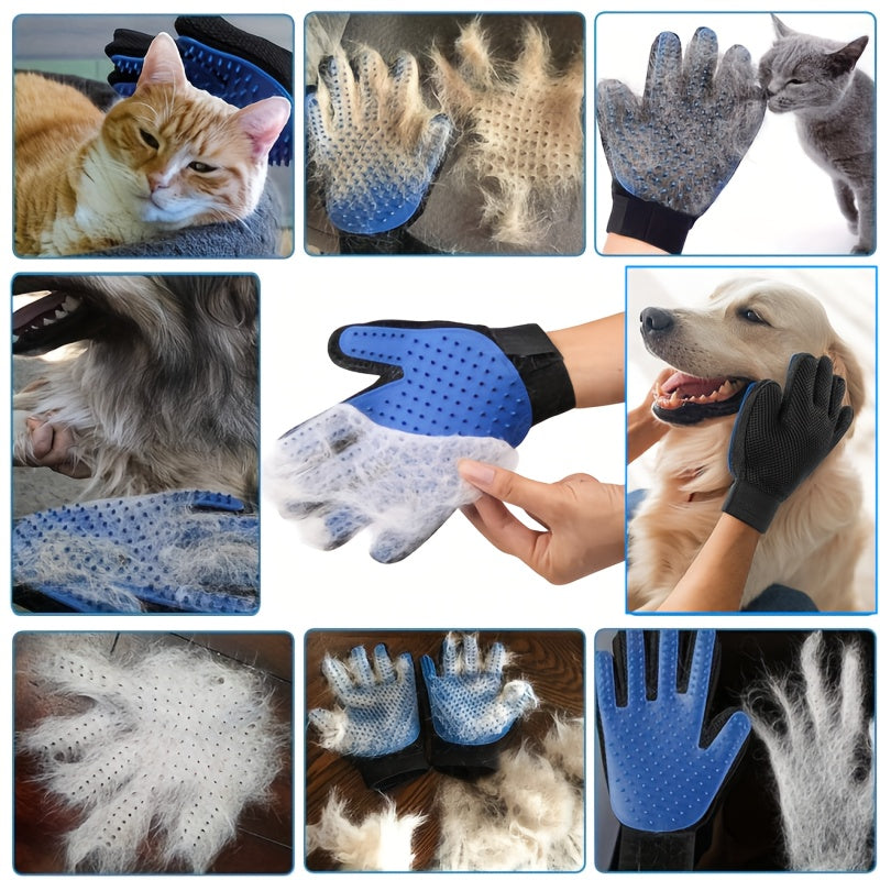 Kit Completo de Cuidados com Pelos de Pets – 2 ou 4 Peças | Luva Removedora, Escova de Massagem e Pente