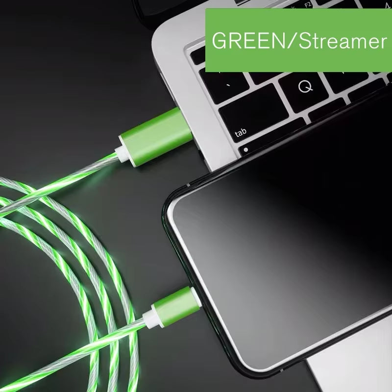 Cabo USB-C 3A com Luz LED – Carregamento Rápido e Transferência de Dados para Samsung, Huawei