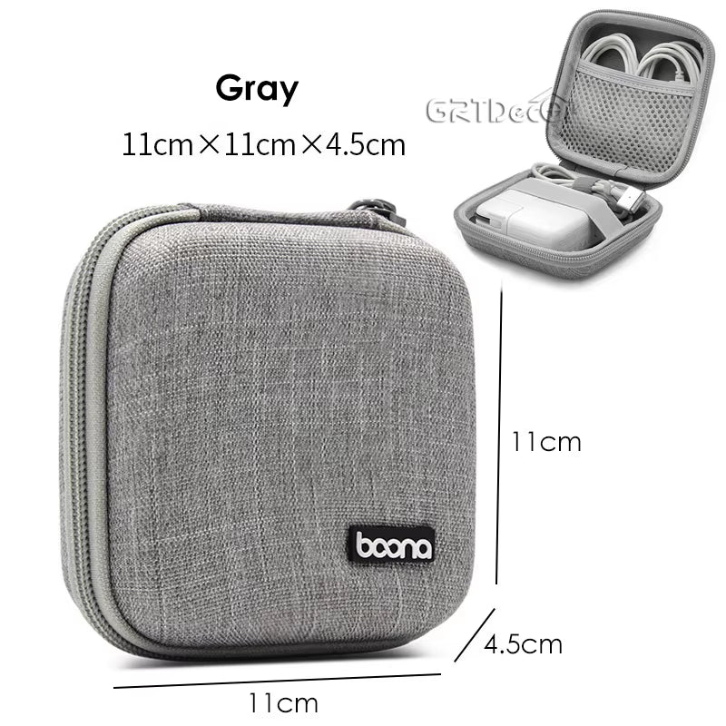 Bolsa de Armazenamento EVA Dupla – Organizador de Cabos, Fones, Carregadores e Acessórios Eletrônicos