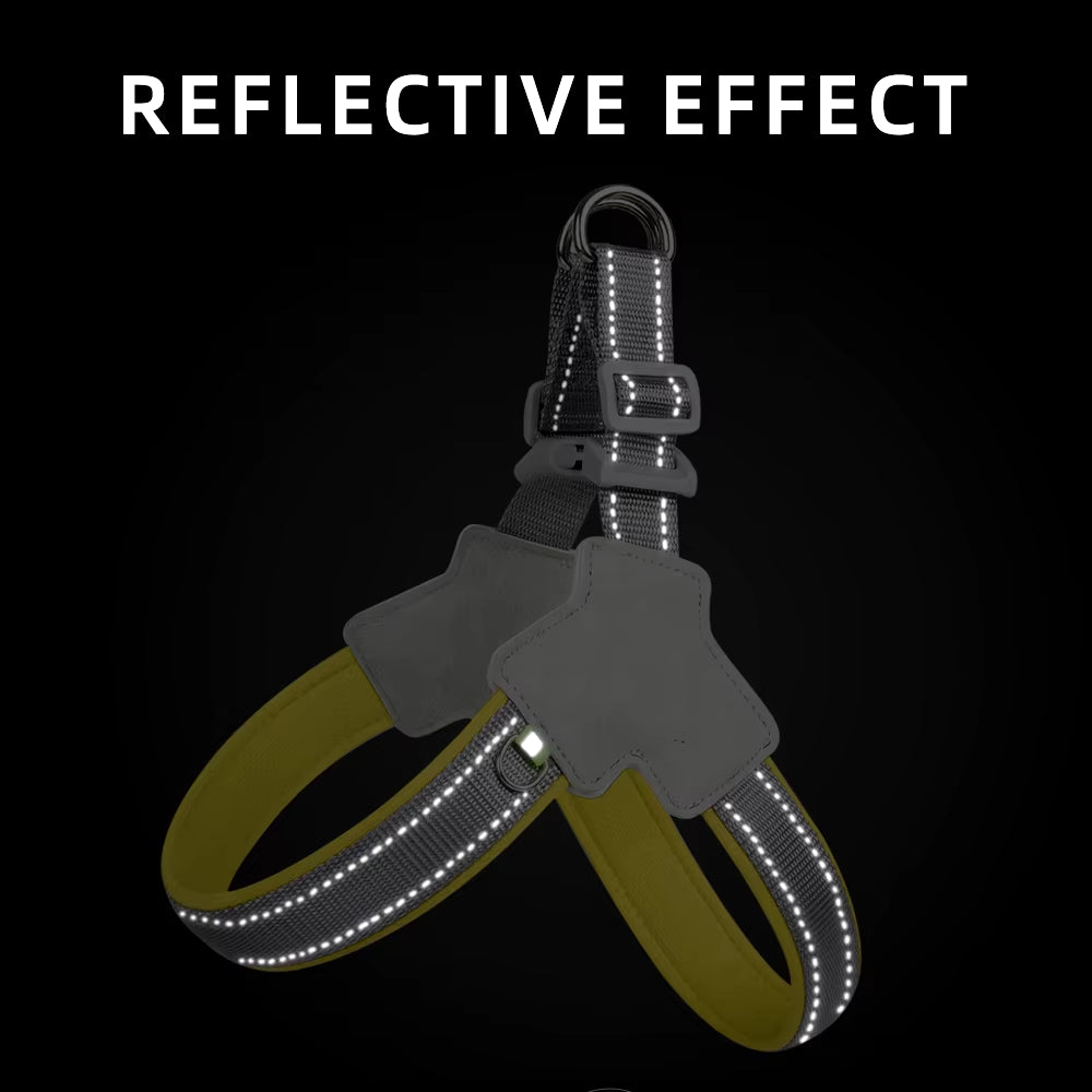 Peitoral Refletivo Anti-Puxões – Ajustável para Cães e Gatos Pequenos e Médios | Colete Seguro para Pug, Chihuahua e Bulldog
