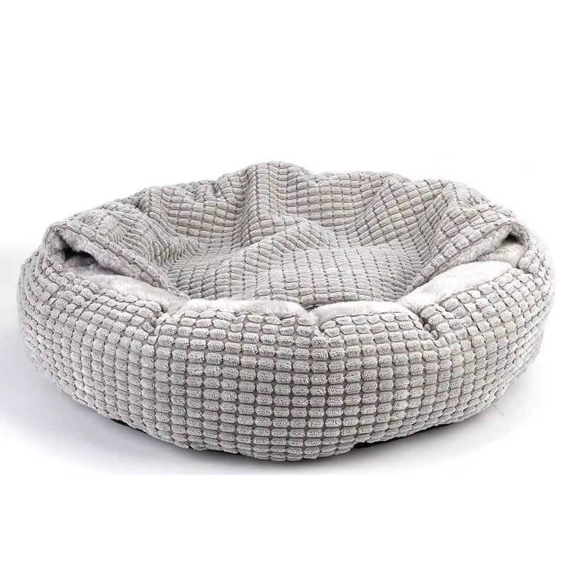 🛌 Cama Túnel/Donut para Cães e Gatos – Fluffy, Macia, Calmante e Lavável 🐶🐱