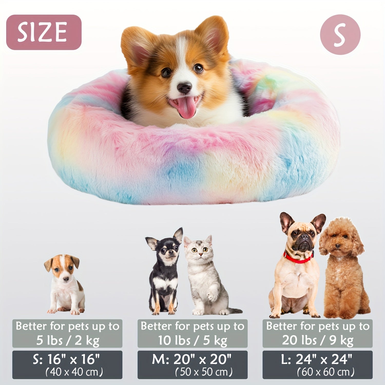 Soft Plush Round Pet Bed – Cama Macia e Aconchegante para Cães e Gatos | Ideal para Outono e Inverno