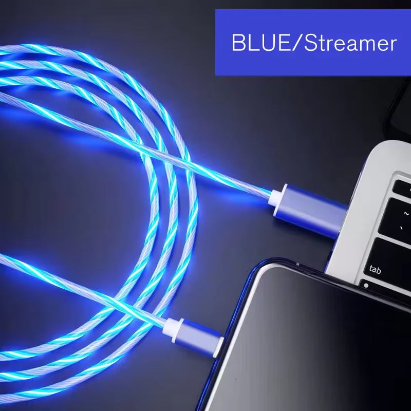 Cabo USB-C 3A com Luz LED – Carregamento Rápido e Transferência de Dados para Samsung, Huawei