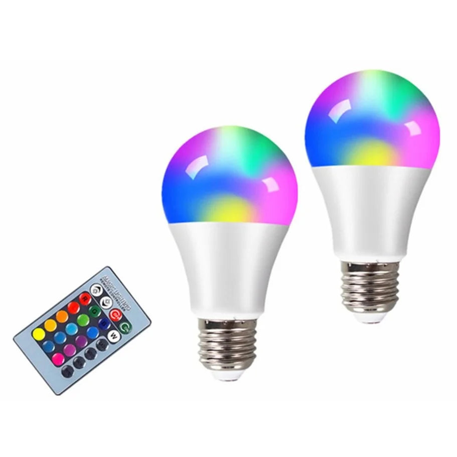 💡 Lâmpada LED RGB E27 – Spotlight Inteligente AC 85-265V, 4W/10W/15W, Controle IR, RGBW para Decoração de Casa