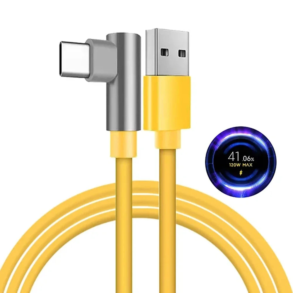 Cabo USB-C 120W / 6A 90° Super Fast Charging – Xiaomi 14 Ultra, Poco, Redmi