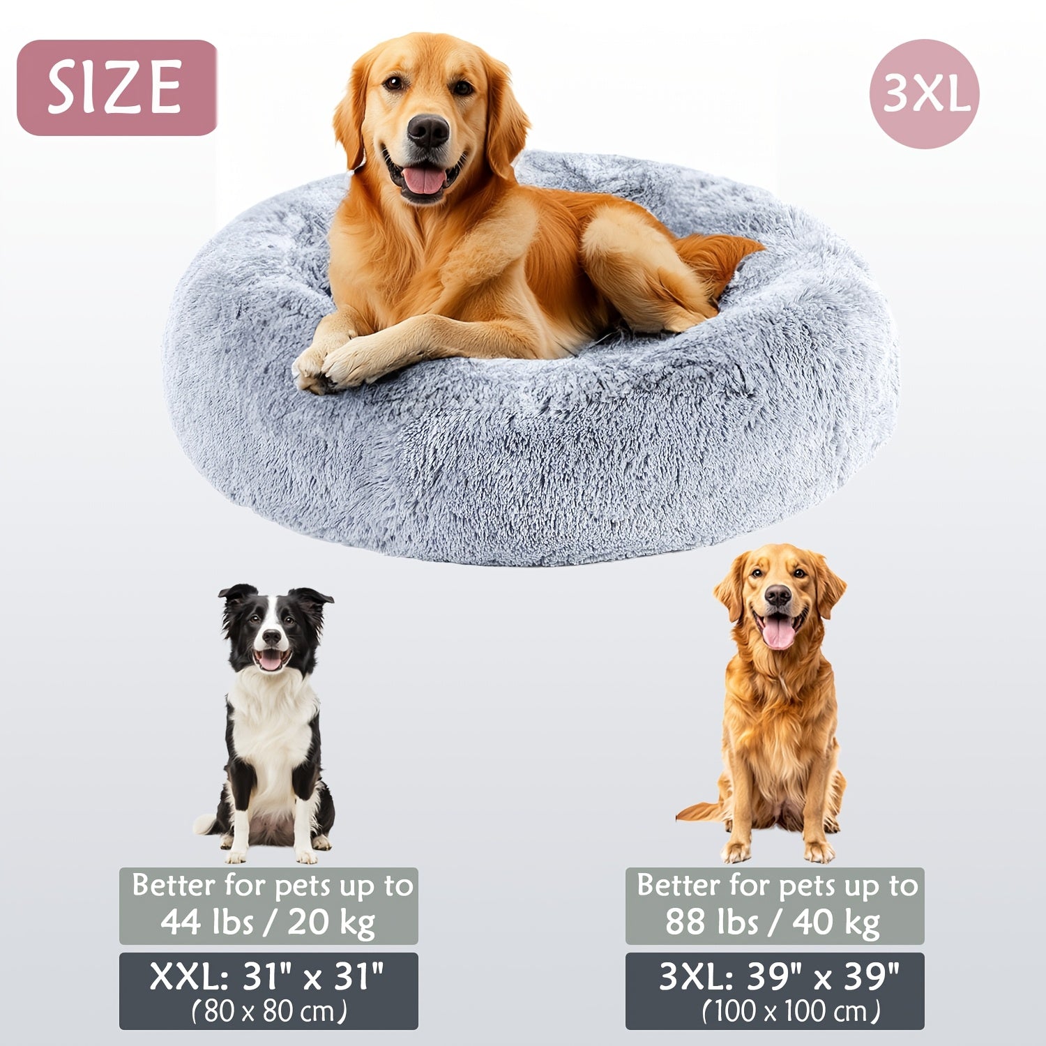 Soft Plush Round Pet Bed – Cama Macia e Aconchegante para Cães e Gatos | Ideal para Outono e Inverno