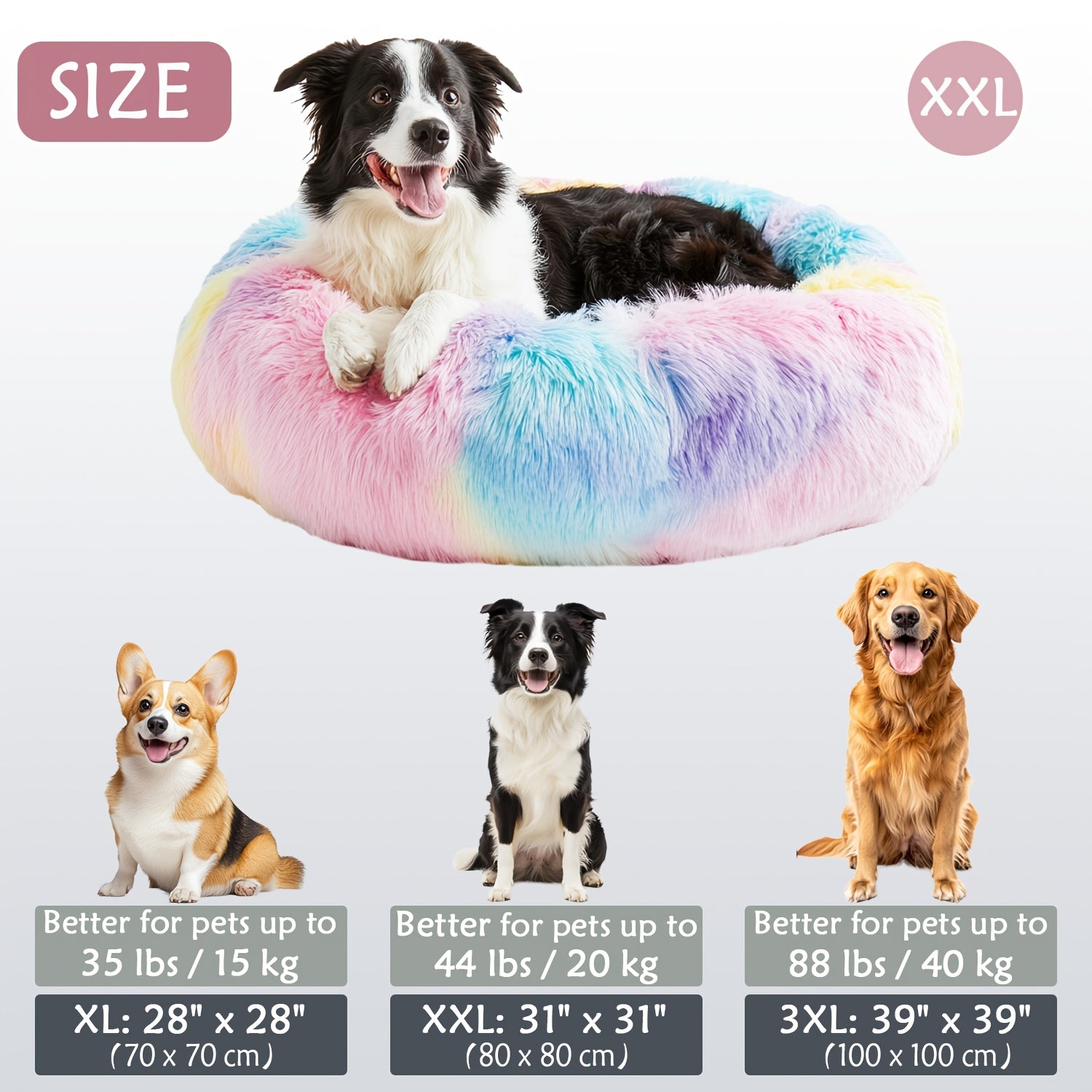 Soft Plush Round Pet Bed – Cama Macia e Aconchegante para Cães e Gatos | Ideal para Outono e Inverno