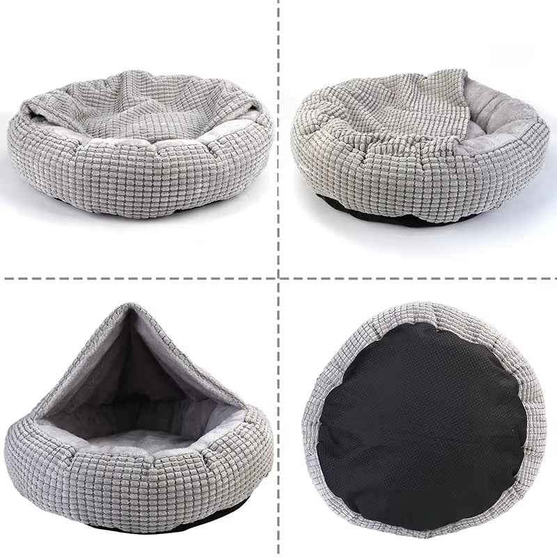 🛌 Cama Túnel/Donut para Cães e Gatos – Fluffy, Macia, Calmante e Lavável 🐶🐱