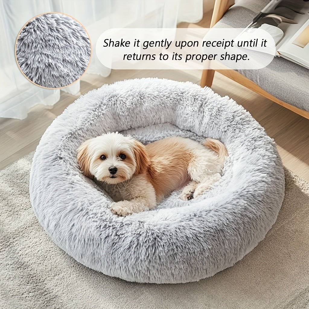 Soft Plush Round Pet Bed – Cama Macia e Aconchegante para Cães e Gatos | Ideal para Outono e Inverno