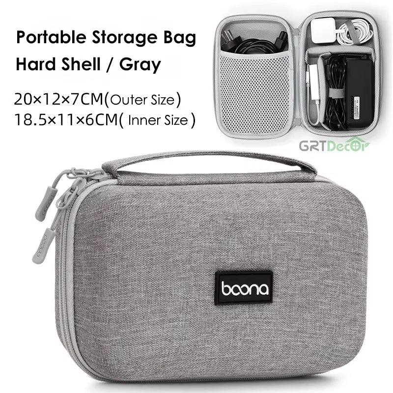 Bolsa de Armazenamento EVA Dupla – Organizador de Cabos, Fones, Carregadores e Acessórios Eletrônicos