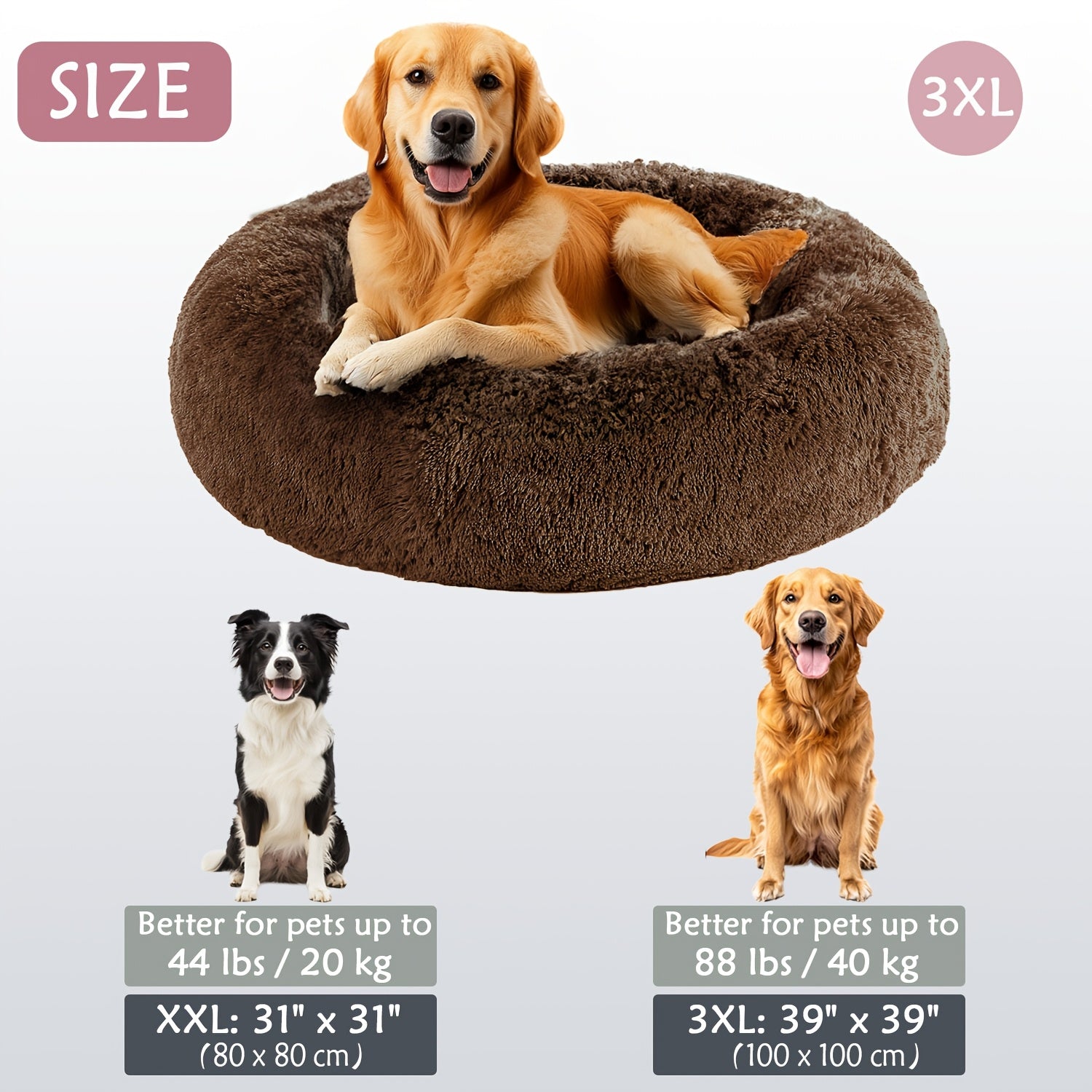 Soft Plush Round Pet Bed – Cama Macia e Aconchegante para Cães e Gatos | Ideal para Outono e Inverno